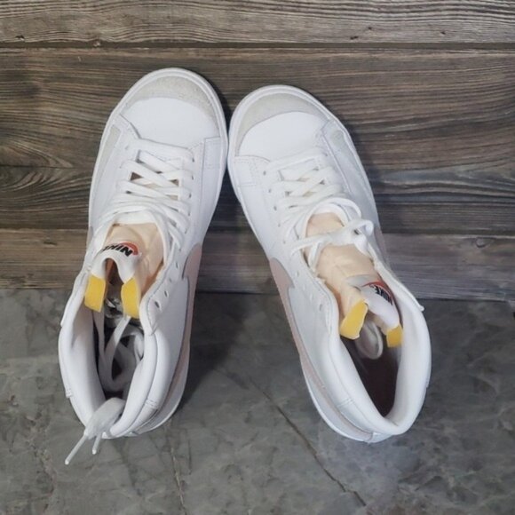 New Nike Blazer Mid 77 Womens White High Top Sneakers Size 8.5 Streetwear Casual - Picture 7 of 9